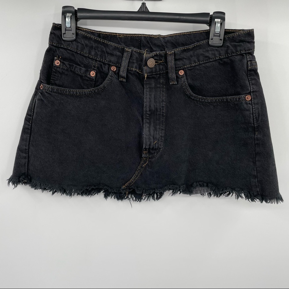 Levi's Black Denim 505 Straight Fit Skirt